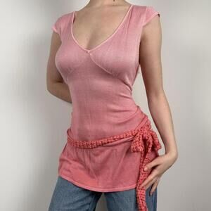 Vintage Urban Behavior Pink Ombre Short Sleeve Top
